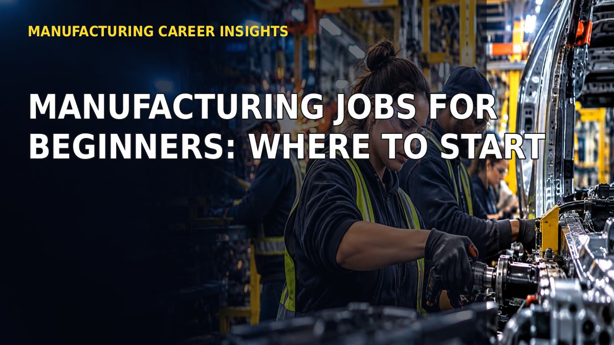 Manufacturing Jobs for Beginners: Where to Start