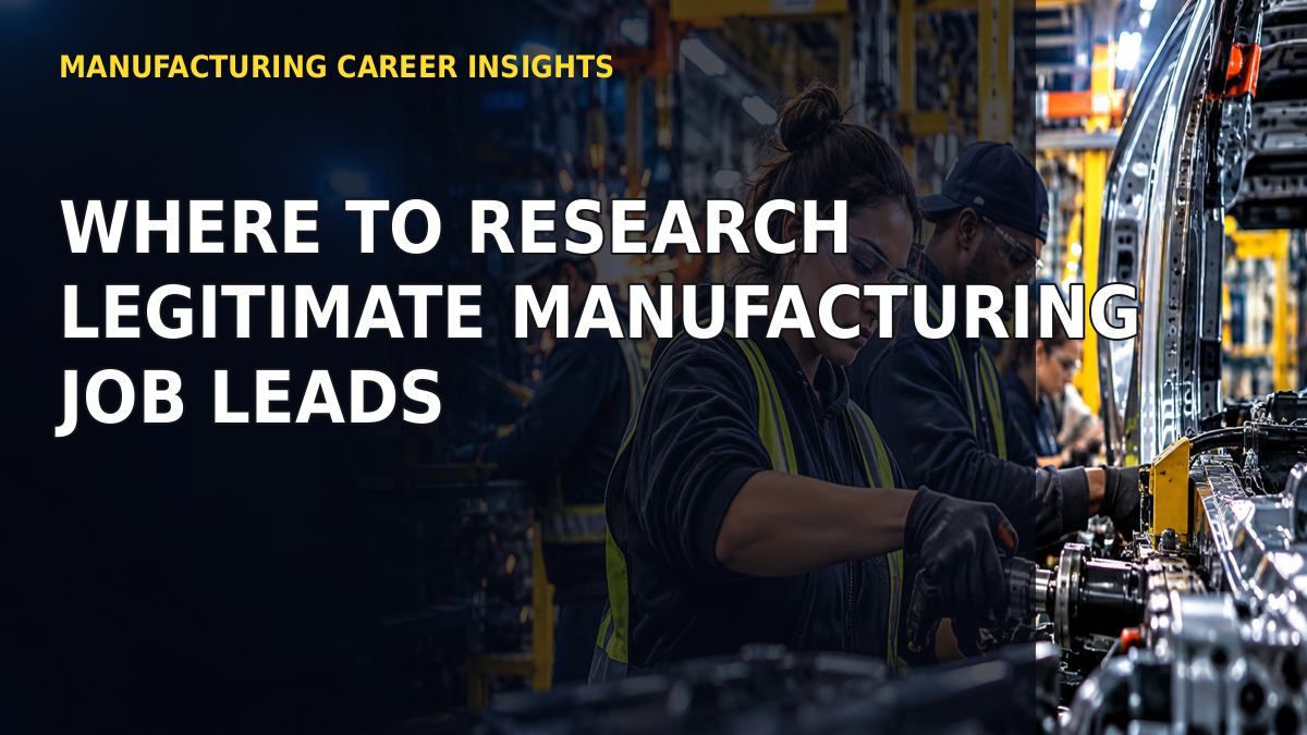 Where to Research Legitimate Manufacturing Job Leads